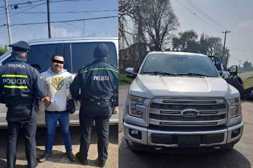 Recuperan en retén, camioneta robada en Toluca; detienen al conductor